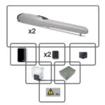Kit bidirezionale per cancelli a battente con ante fino a 2 m, 24 Vdc, montaggio esterno