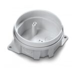 Inim - Base di fissaggio in alluminio per raccordo con tubature a vista PG16. Compatibile con le basi Apollo 45681-210, 45681-215, 45681-211.