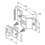 Perno quadro 10 mm + staffa con fori M6
