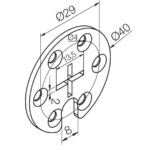 Supporto circolare con foro a croce