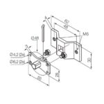 Perno quadro 10 mm + staffa, con fori M6