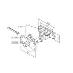 Perno quadro 10 mm + staffa, con fori a interasse 44 mm (max 30 Nm)