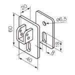 Kit supporto con staffa e sella per perno quadro 10 mm
