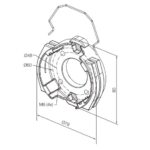 Supporto in alluminio con 4 fori M6 e 2 sedi esagonali per dado M6