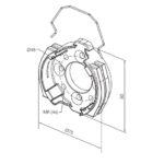 Supporto in alluminio con 4 fori M6 e 4 sedi per viti testa svasata da M6