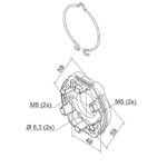 Compact support aluminum with spring ERA M SH with holes  48 mm (M6) and 4 holes  60 mm (M8 e 8.3)