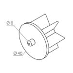 Calotta con perno per rullo Ø 40 mm