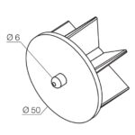 Calotta con perno per rullo Ø 50 mm