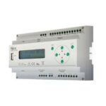 Modulo DIN per il controllo degli accessi dotato di uscita BusT4, 4 porte Wiegand, 4 ingressi dry contact usati come contatti di input e 4 usati come contatti di output, porta ethernet.