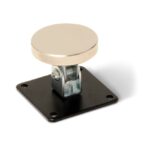 Inim - Contropiastra snodata con base in acciaio zincato per elettromagnete DR18101.. Dimensioni complessive 65 x 65 x 54 mm.