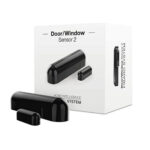 Fibaro - Door / Window Sensor - Sensore magnetico per il controllo di porte e finestre, dotato di sensore di temperatura. Nero.  Z-Wave