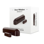 Fibaro FGDW-002-7 - Door / Window Sensor - Sensore magnetico per il controllo di porte e finestre, dotato di sensore di temperatura. Marrone. Z-Wave
