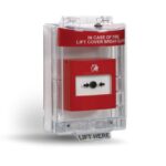 Inim - Copertura con grado di protezione IP54 per pulsanti di attivazione manuale d’allarme, adatta per
installazioni da esterno.