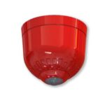 Inim - Segnalatore ottico convenzionale, con base profonda. IP65. Contenitore termoplastico rosso per installazione a soffitto. Certificazione CPR EN54pt23 LPCB.