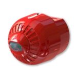 Inim - Segnalatore ottico convenzionale, con base probasso profilo. Contenitore termoplastico rosso per installazione a parete. Certificazione CPR EN54pt23 LPCB.