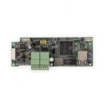 Modulo interno per servizi IP avanzati. Web-server, invio e-mail. Video verifica IP (ONVIF). 2 porte seriali (RS232/RS485) ESPA 4.4.4, EVAC. Protocollo BACNET IP (opzionale). Solo per centrali PREVIDIA COMPACT