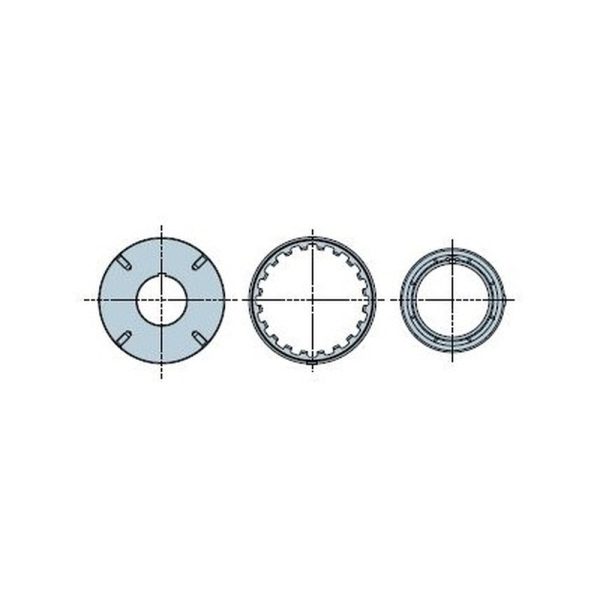 Tondo 159x2,6 mm con fori filettati M8 ruota + 2 corone ad innesto una sull'altra