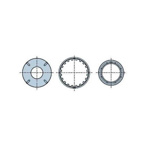 Tondo 159x4,5 mm con fori filettati M8 ruota + 2 corone ad innesto una sull'altra