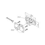 Perno quadro 10 mm + staffa a sella, con interasse 44 mm (per motori con finecorsa programmati in modalità manuale)