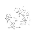 Kit supporti bianchi ad inserimento rapido sui due lati. Per motori Ø 45 mm, max 40 kg (da associare a 575.12150 o 575.12178)
