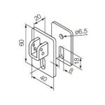 Kit supporto con staffa e sella per perno quadro 10 mm