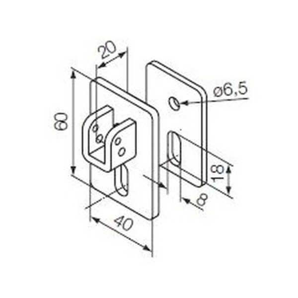 Kit supporto con staffa e sella per perno quadro 10 mm