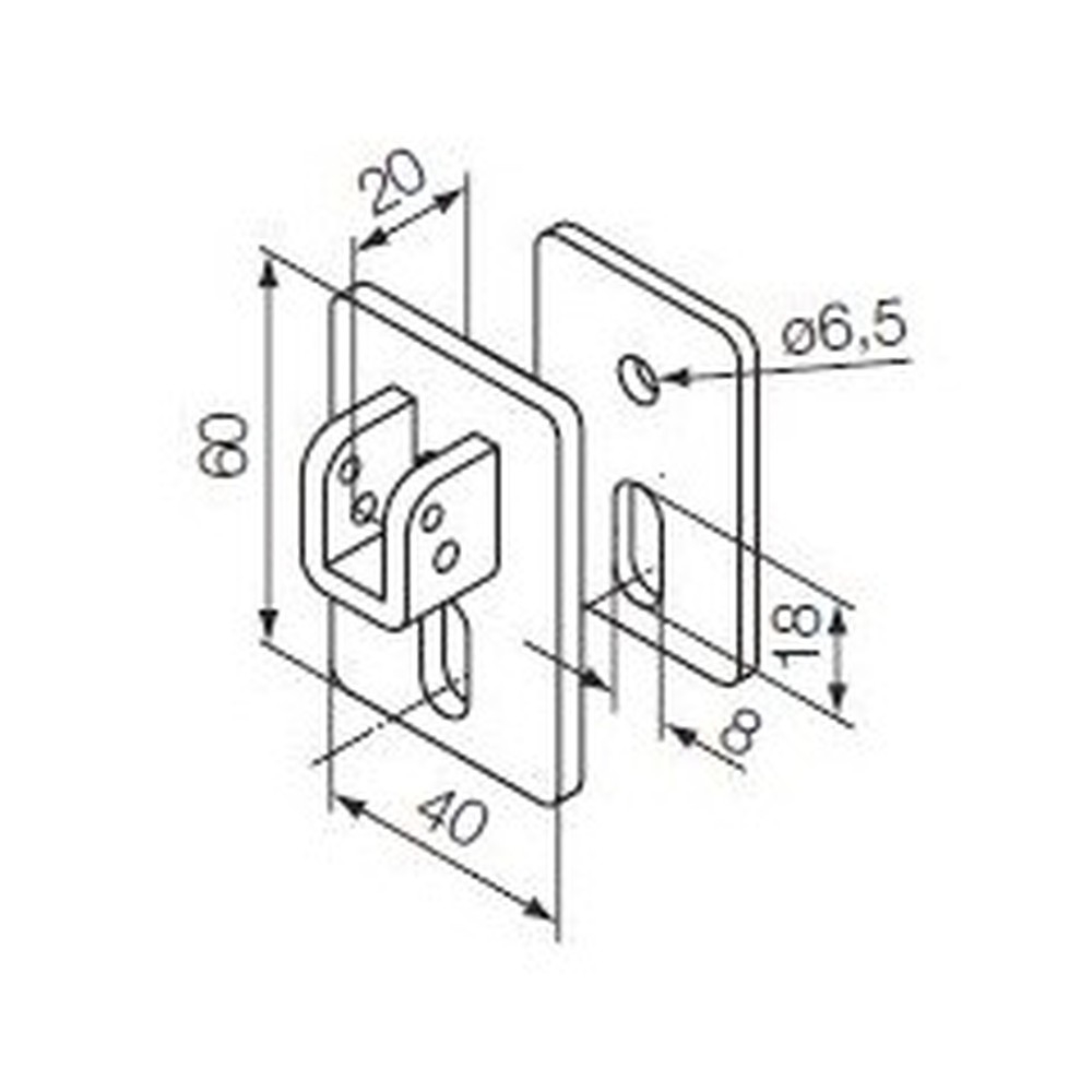 525.10087 Kit supporto con staffa e sella per perno quadro 10 mm - immagine 1