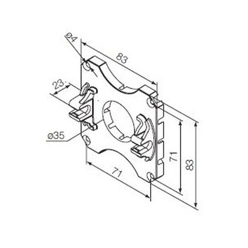 525.10088 Supporto in plastica ad incastro (da accoppiare necessariamente all’art. 523.10014) - immagine 1