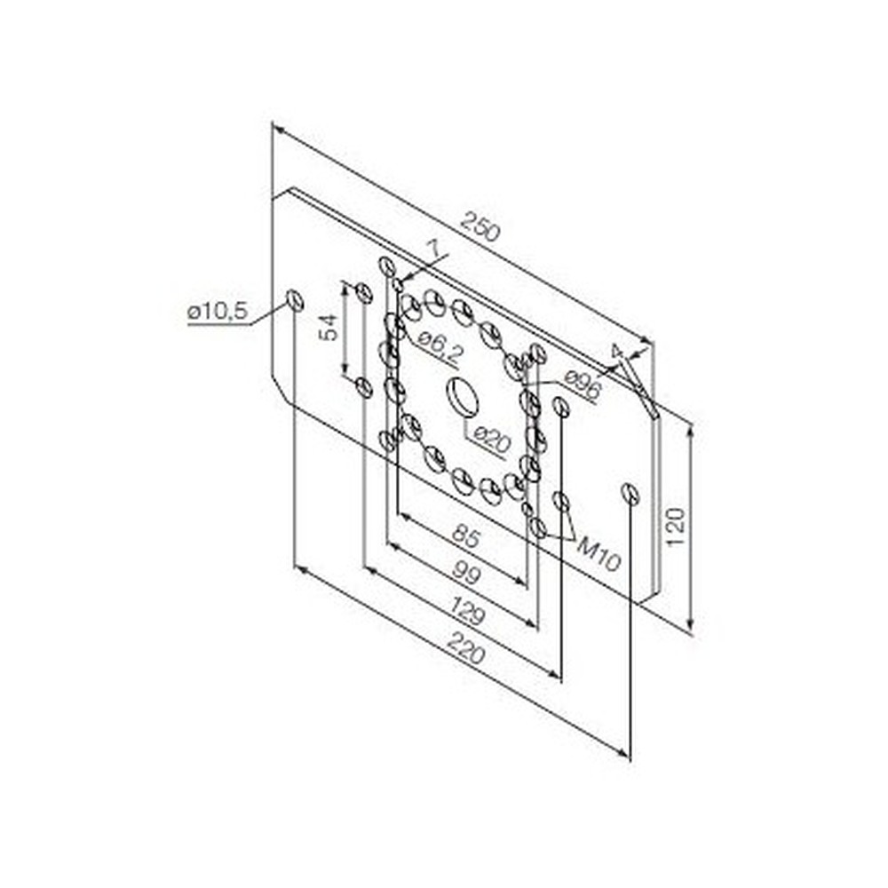 525.10092 Supporto 250x120 per fianchi - immagine 1