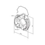 Supporto in alluminio con 4 fori M6 e 4 sedi per viti testa svasata da M6