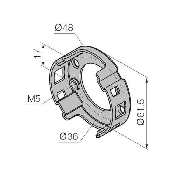 Supporto compatto, con 2 fori M5