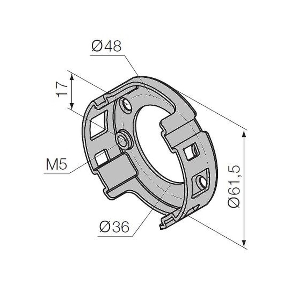 535.10010 Supporto compatto, con 2 fori M5 - immagine 1