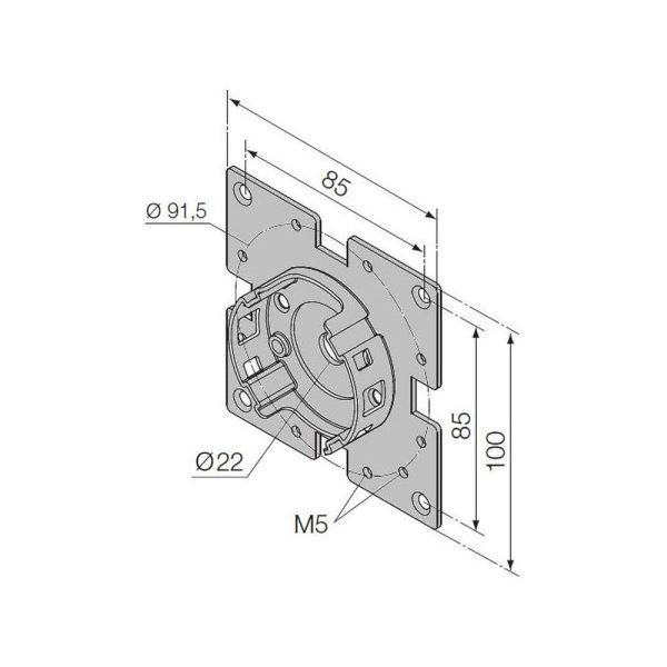 Supporto compatto, con flangia 100x100