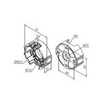 Supporto compatto in plastica, a vite incassata a interasse 48 mm