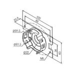 Supporto compatto, con flangia 100x60