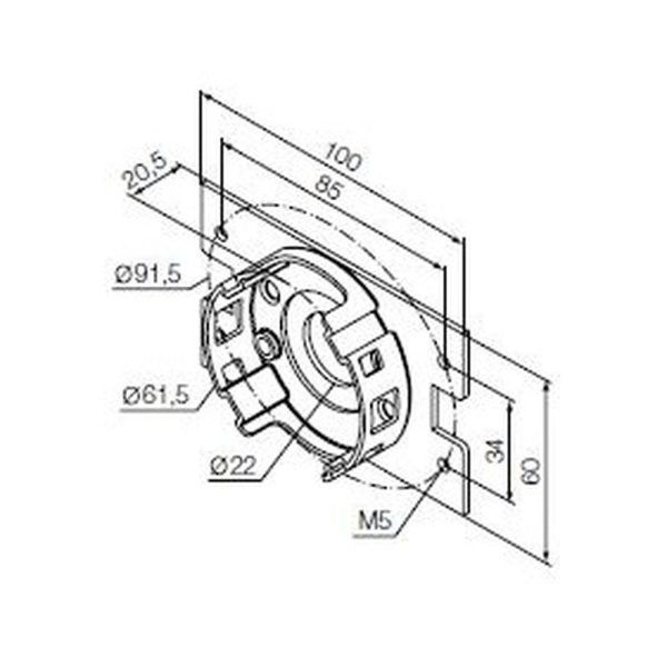 Supporto compatto, con flangia 100x60