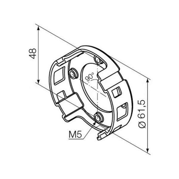 Supporto compatto, con 4 fori M5