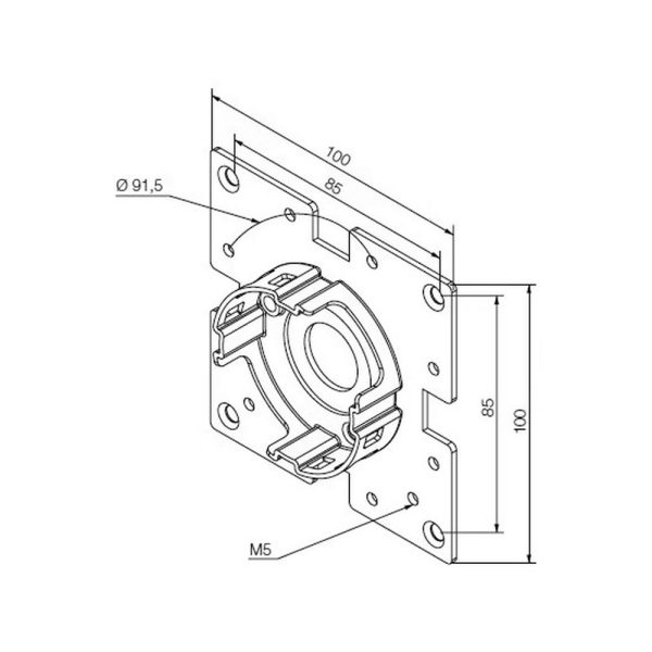 Supporto compatto a 45°, con flangia 100x100