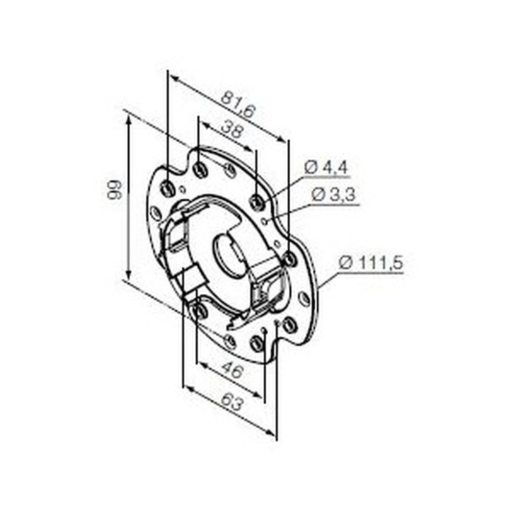 535.10043 Supporto compatto in plastica con flangia per fianchi Zurflüh Feller - immagine 1