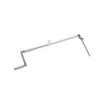 Asta con fl angia a 2 fori e terminale esagono 7, bianco RAL9010. L=1500 mm