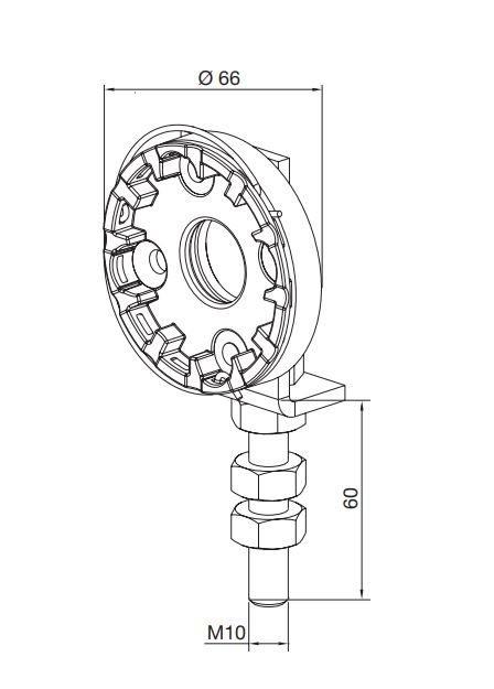 625.10011 Supporto compatto, regolabile con vite M10 - immagine 1