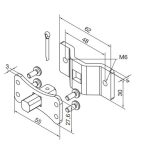 Perno quadro 10 mm + staffa con fori M6