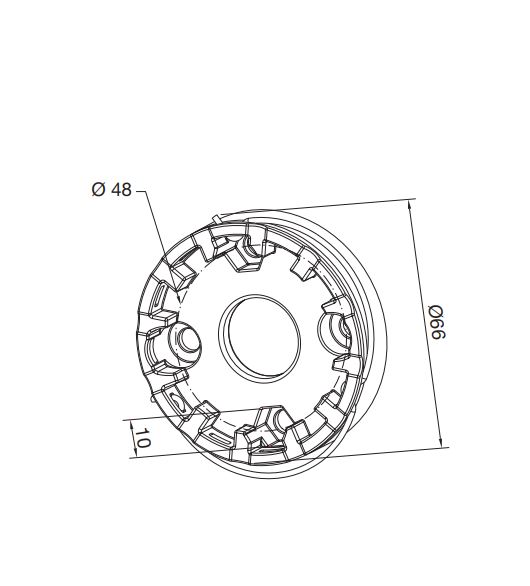 625.10013 Supporto compatto in plastica con 2 fori per dado M6 e 2 sedi viti testa cilindrica M6. - immagine 1