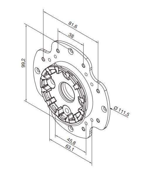 Supporto compatto in alluminio con flangia Zurflüh Feller