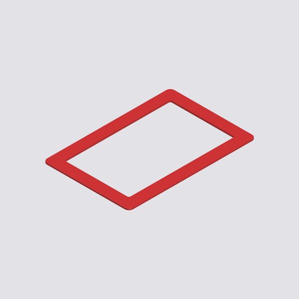Cornice per incasso a muro da abbinare all'articolo C-REP-FLUSHBOXR. Plastica colore rosso