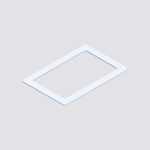 Cornice per incasso a muro da abbinare all'articolo C-REP-FLUSHBOXW. Plastica colore bianco