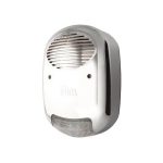 Sirena autoalimentata per esterno, effetto metallo (cromata). 103dB(A)@3m. IP34.