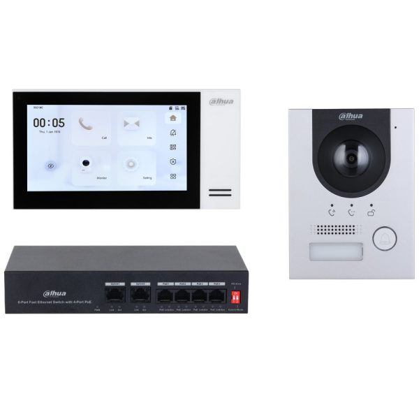 Kit VDP IP con VTH bianco, a incasso