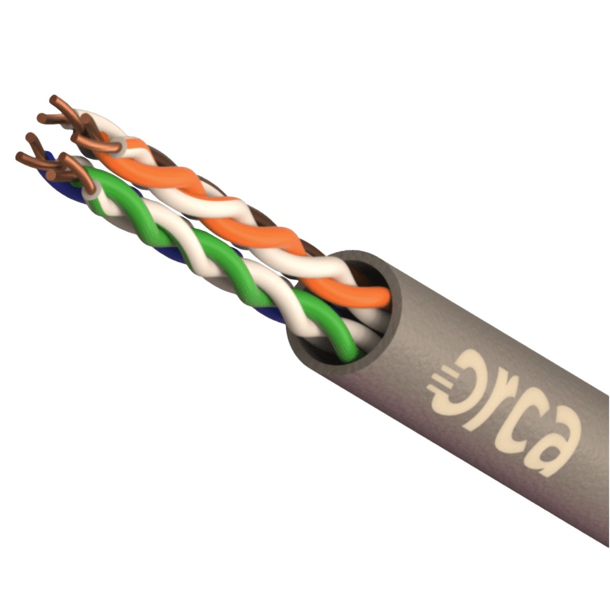 OC-CVR-212012-32 ORCA - Cavo non schermato U-UTP Cat.5E, AWG 24, 4cp, guaina LSZH - CPR Class Eca - Grigio (box. 305) - immagine 1