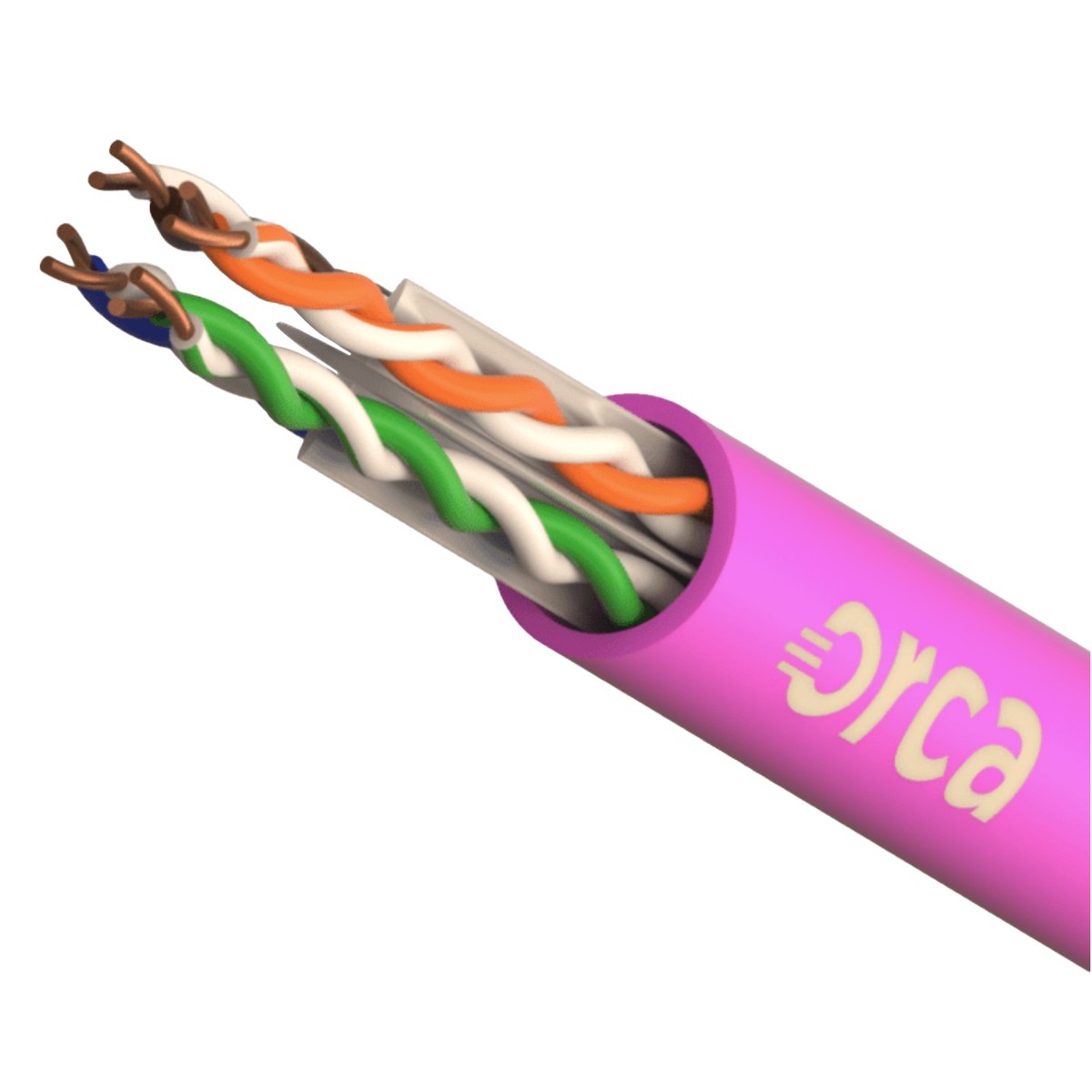 OC-CVR-212013-52 ORCA - Cavo Non schermato UTP Categoria 6, AWG 24, 4cp, guaina LSZH - CPR Class B2ca - s1a,d1,a1 - Col Magenta (box. 305) - immagine 1